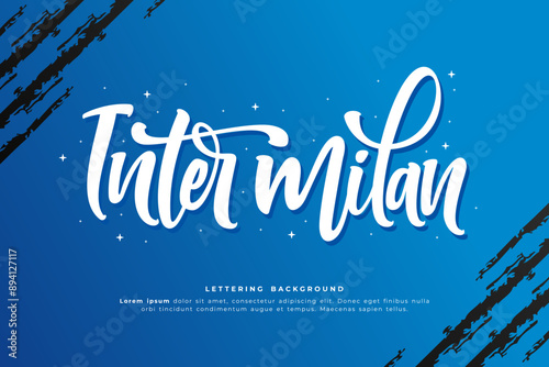 inter milan lettering background template design