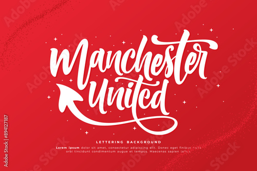 manchester united lettering background design