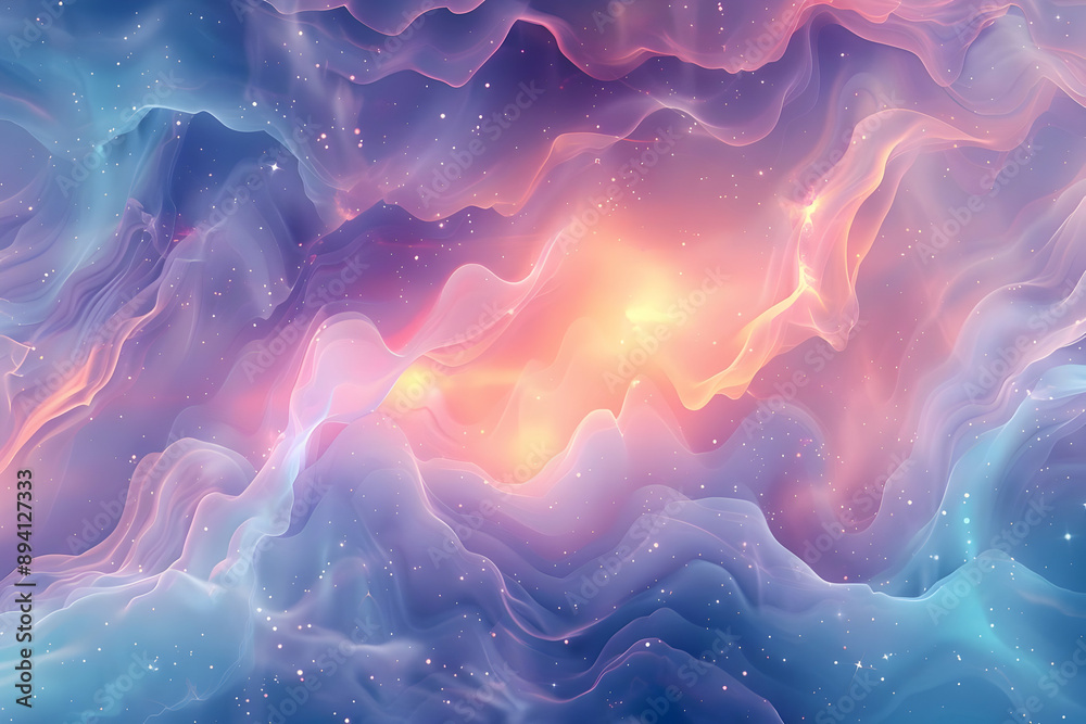 Abstract Galaxy with Shimmering Waves Abstract Galaxy with Shimmering Waves
