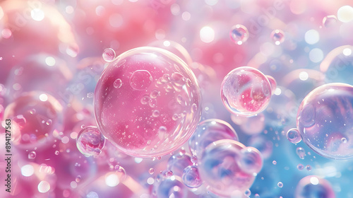 Wallpaper Mural Pink and Blue Abstract Bubbles Background Torontodigital.ca