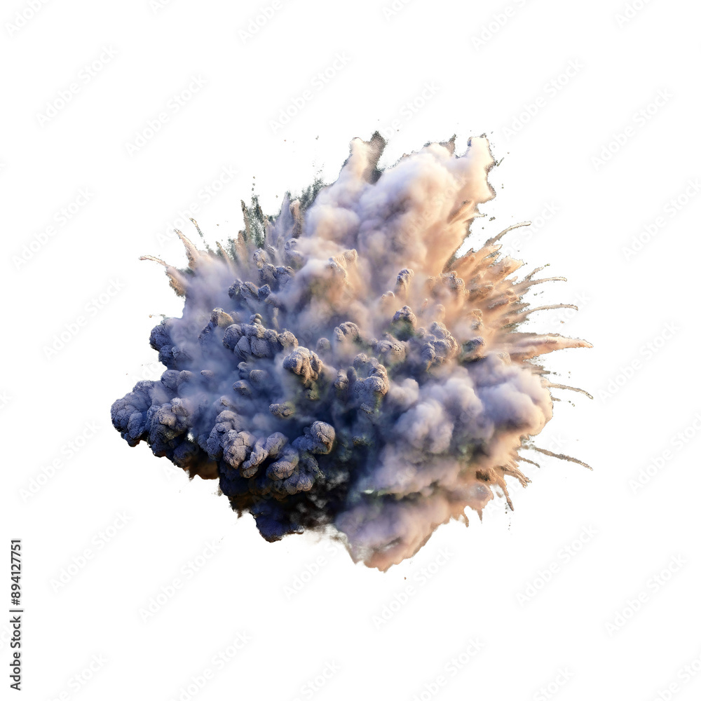 cloudy dust ground explosion on transparent background. cloudy dust ground explosion on transparent background.
