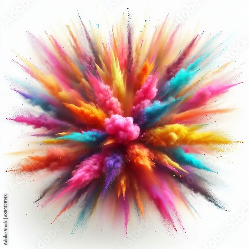 176 51. Burst of colorful powder exploding in the air, creating photo