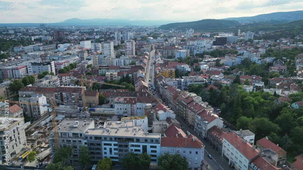 Aerial view of downtown Zagreb, Croatia Aerial view of downtown Zagreb, Croatia