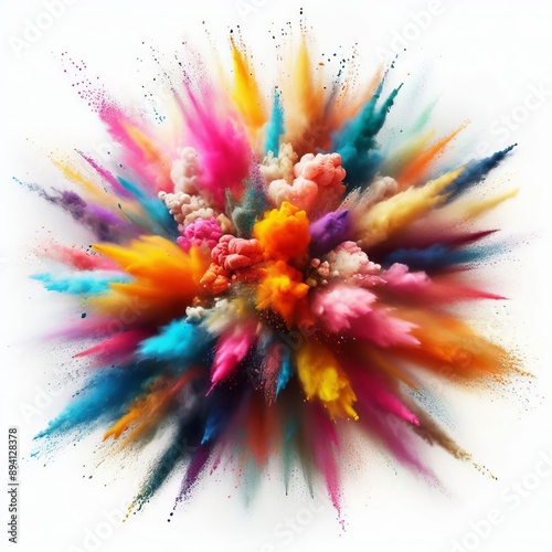 193 51. Burst of colorful powder exploding in the air, creating