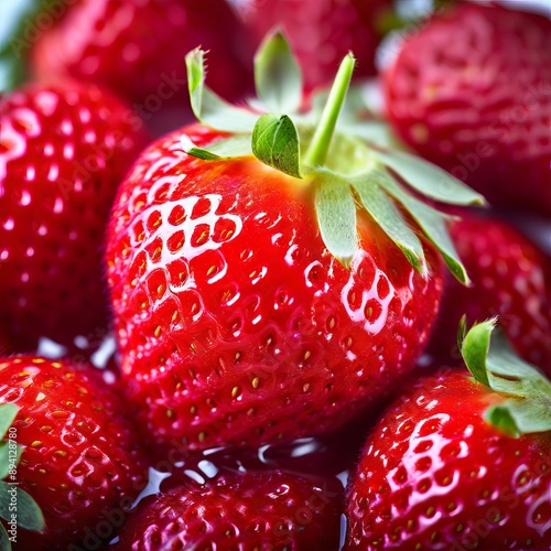 a burst of strawberry syrup bright and summery in color close up