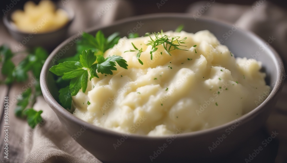 Fresh homemade creamy mashed potato in bowl Fresh homemade creamy mashed potato in bowl