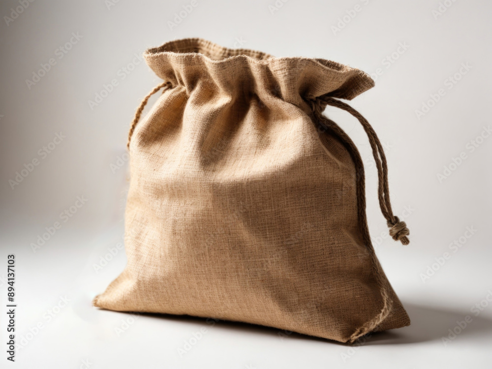 Fabric bag made from hessian sack with handle Fabric bag made from hessian sack with handle