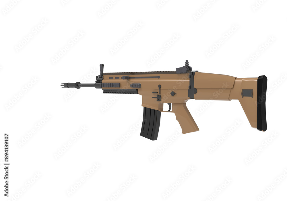 scarl gun or automatic rifle isolated on white scarl gun or automatic rifle isolated on white
