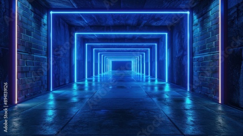 Wallpaper Mural Neon Lights Tunnel Torontodigital.ca