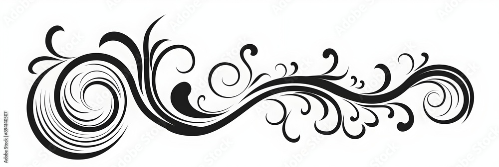 Elegant Black and White Doodle Swirl Minimalist for Digital Artwork Elegant Black and White Doodle Swirl Minimalist for Digital Artwork
