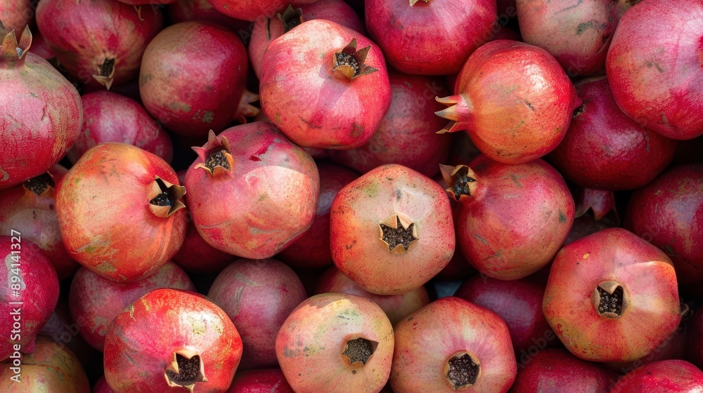 A Close-Up View of Ripe Pomegranates A Close-Up View of Ripe Pomegranates
