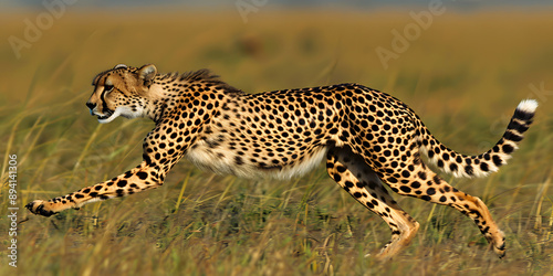 Guepardo elegante correndo pela savana