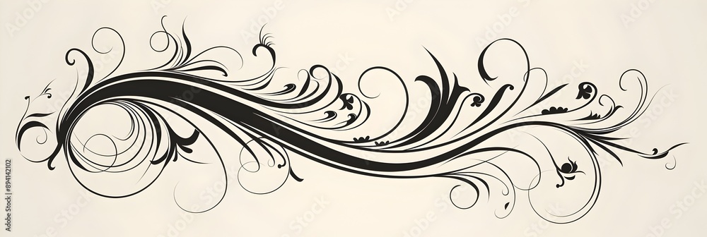 Elegant Cursive Doodle Letter with Minimalistic Swirls Elegant Cursive Doodle Letter with Minimalistic Swirls