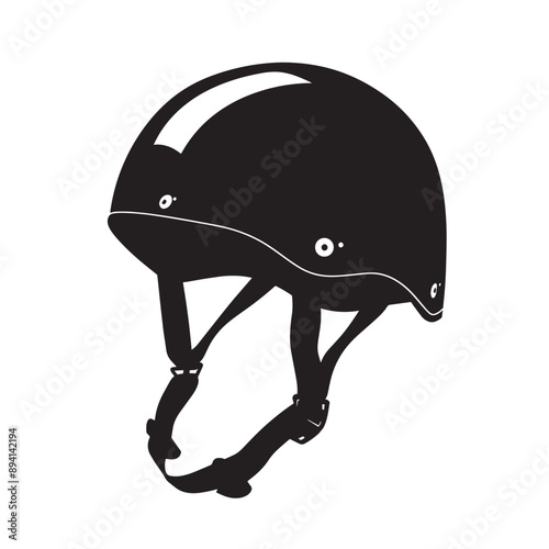 Vector Silhouette of a Skateboard Helmet