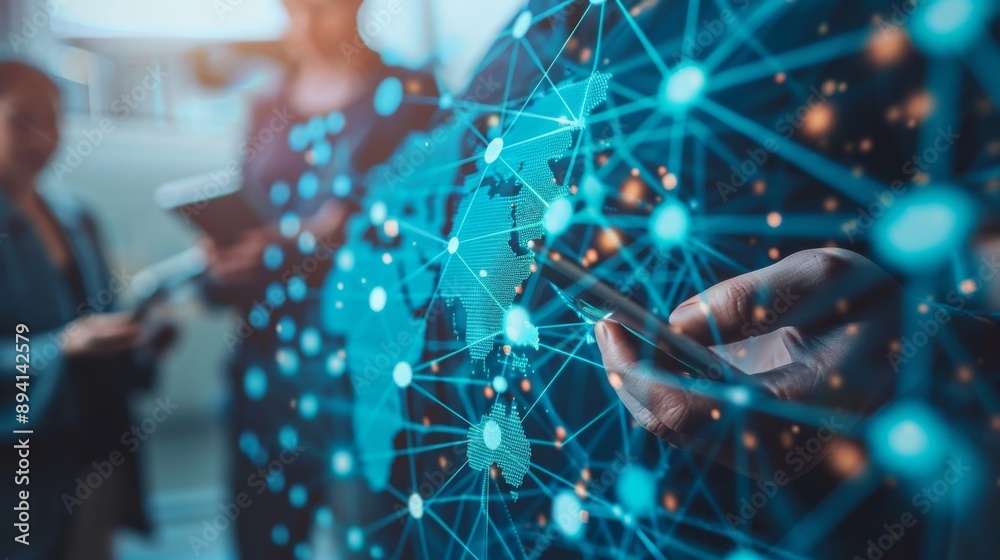 Business People Using Technology for Global Internet Connection and Digital Marketing Strategies Business People Using Technology for Global Internet Connection and Digital Marketing Strategies
