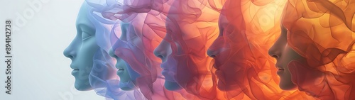 Geometric wave human face background