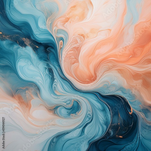 Wallpaper Mural Blue and Peach Ink (8) Torontodigital.ca