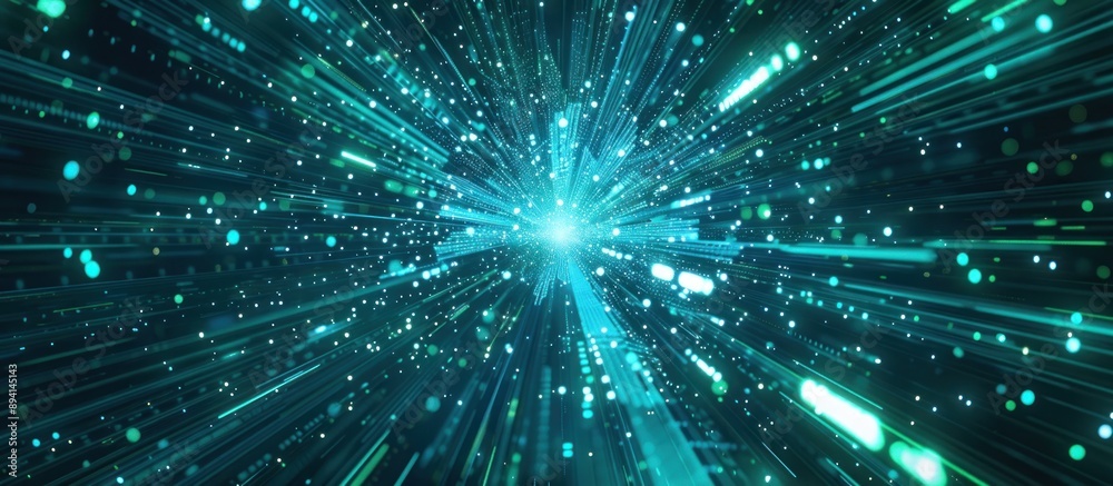 Abstract Blue and Green Light Streaks