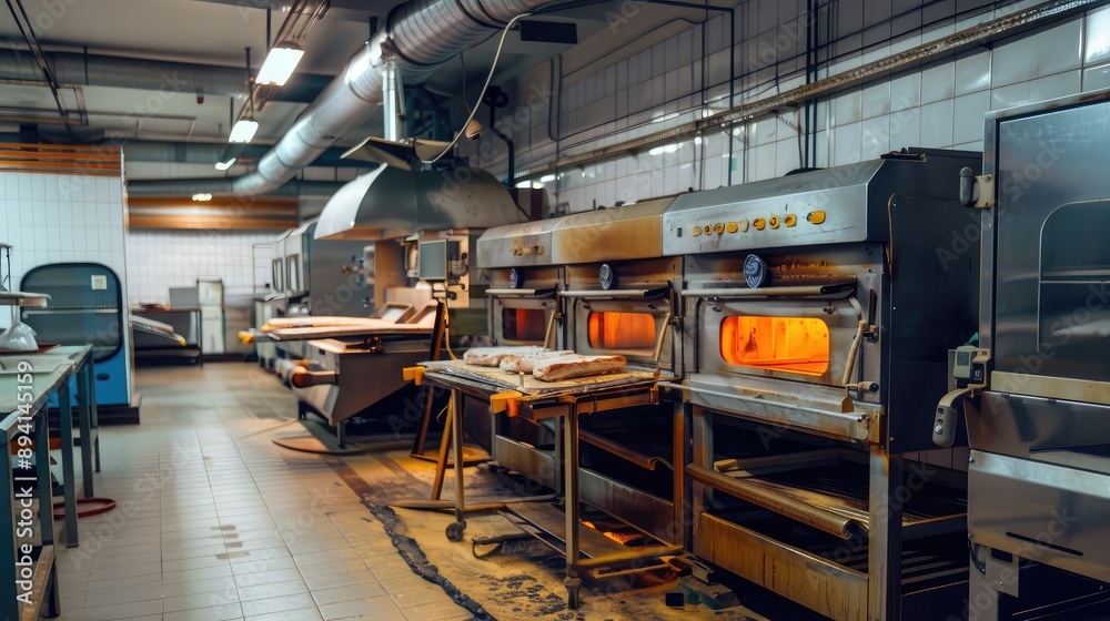 Fototapeta premium Industrial Bakery Kitchen with Professional Baking Equipment