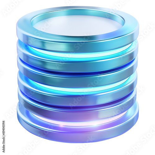 3D icon - Data Stream icon, on isolated transparent background