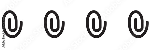 Clip Attachment Icon Set. Paper Clip for Documents Vector Symbol. Paperclip Design.