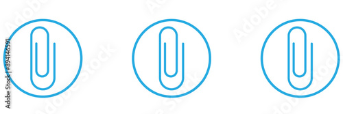 Clip Attachment Icon Set. Paper Clip for Documents Vector Symbol. Paperclip Design.