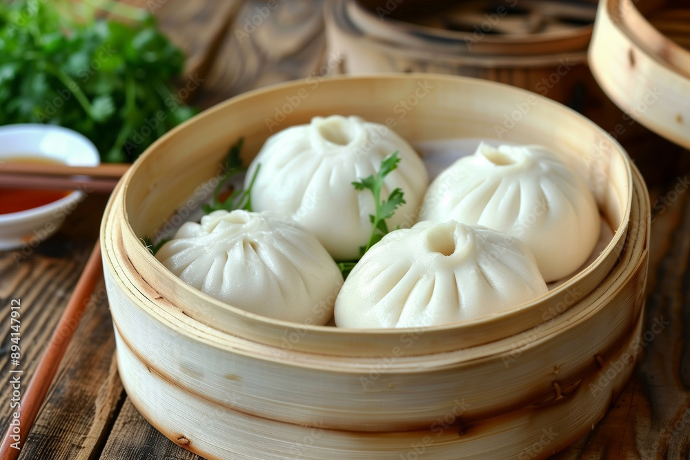 Chinese steamed pork bun. National Bao Day - fun and tasty celebration that happens every August 22nd. Bao, a type of steamed bun from China Chinese steamed pork bun. National Bao Day - fun and tasty celebration that happens every August 22nd. Bao, a type of steamed bun from China