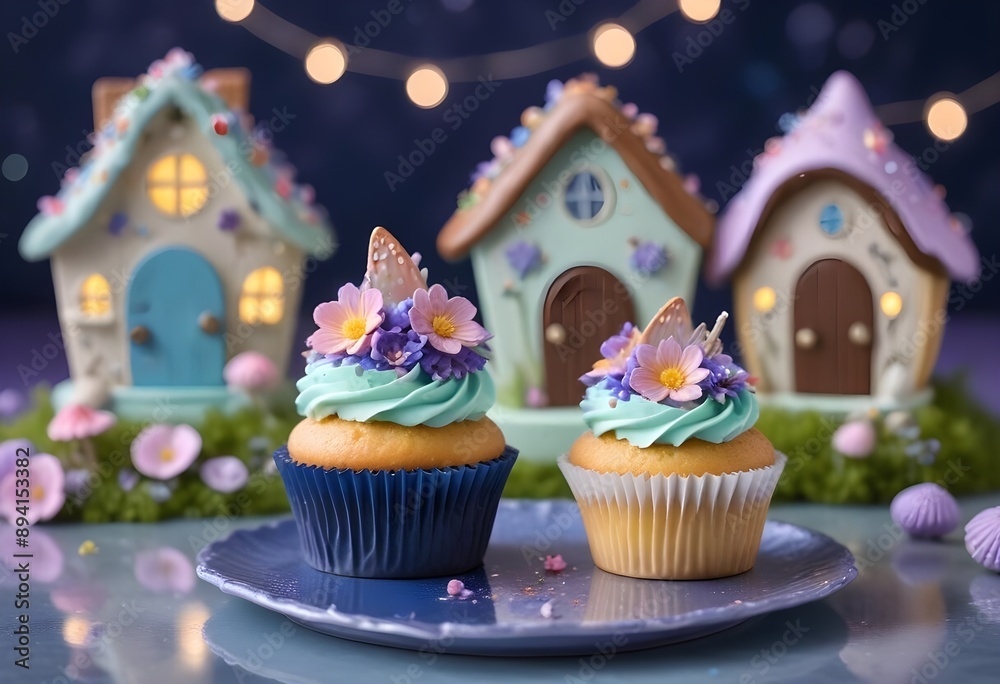 cupcake with frosting designed to look like a miniature fairy garden
cupcake with frosting designed to look like a miniature fairy garden