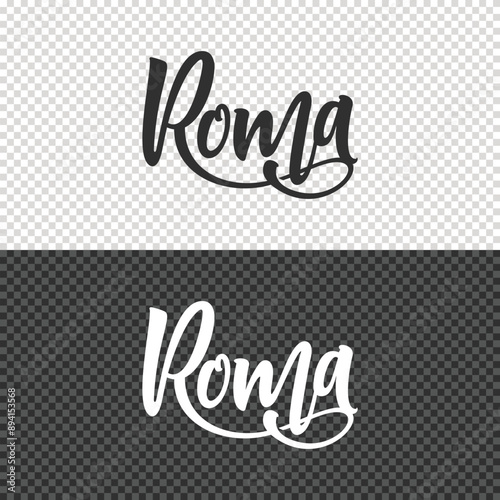 roma lettering clipart template design