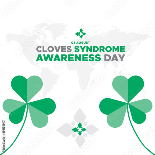 Cloves Syndrome Awareness Day, Cloves Syndrome Awareness Day held on 03 August, Cloves Syndrome Awareness Day stock illustration and vector illustration, eps file.