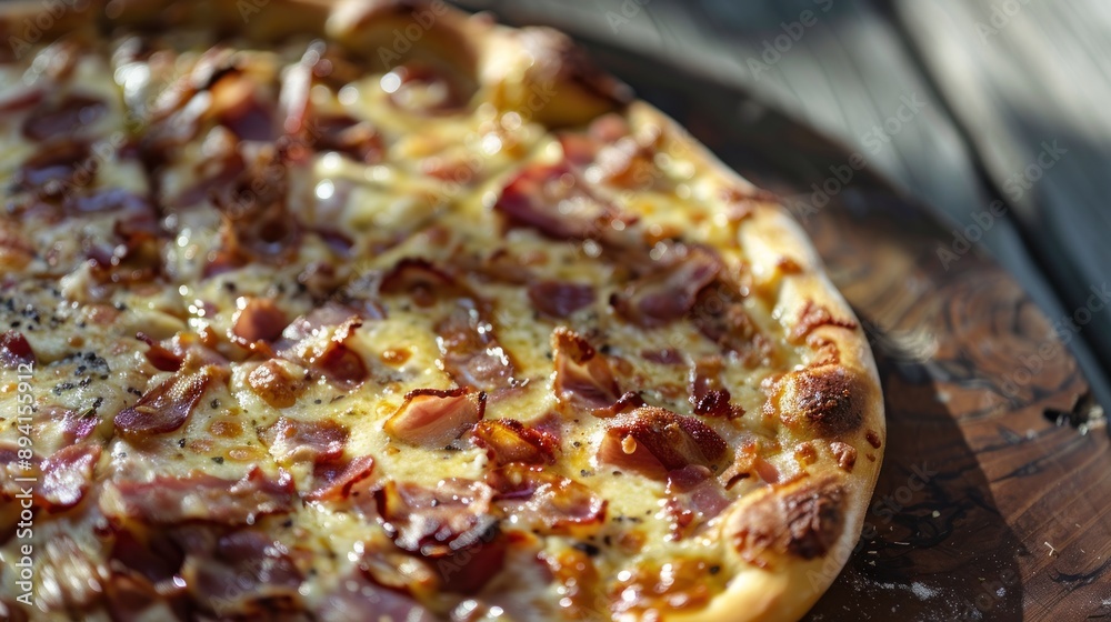 Delicious Pizza with Bacon and Cheese Delicious Pizza with Bacon and Cheese