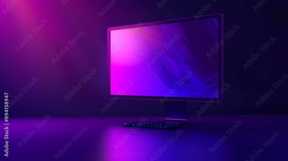 The Allure of the Digital: Glowing Monitor in the Night The Allure of the Digital: Glowing Monitor in the Night
