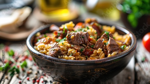 Delicious Orzo Pasta with Beef and Tomatoes