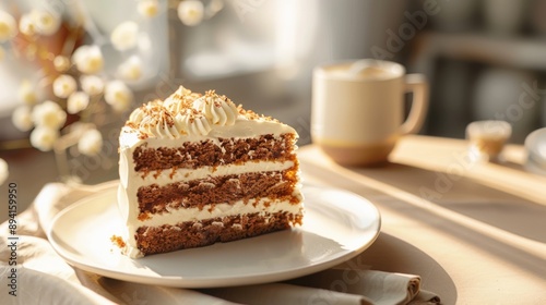 Delicious Cake Slice on a Plate