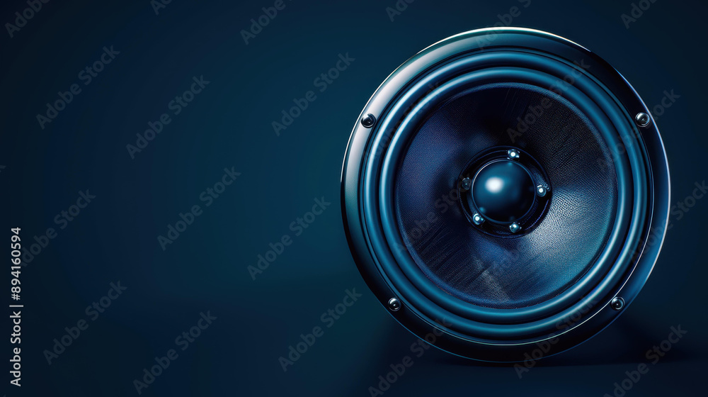 Highquality multimedia acoustic sound speaker with audio system on a sleek dark background. Highquality multimedia acoustic sound speaker with audio system on a sleek dark background.