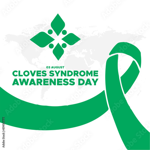 Cloves Syndrome Awareness Day, Cloves Syndrome Awareness Day held on 03 August, Cloves Syndrome Awareness Day stock illustration and vector illustration, eps file.