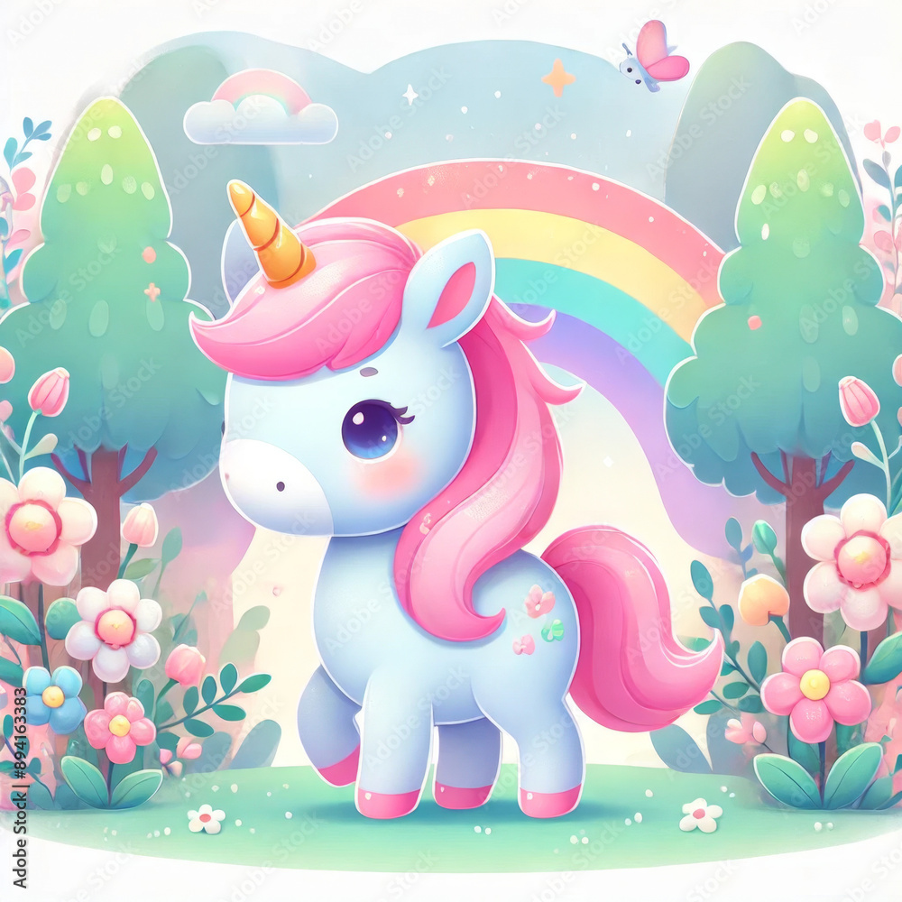 Fototapeta premium 3d Unicorn