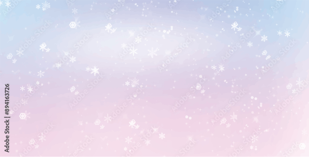 White snowflakes and frost on a light blurred background. Winter abstract background White snowflakes and frost on a light blurred background. Winter abstract background