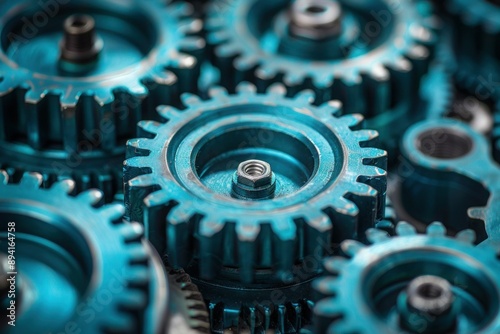 Collaborative Precision: Interlocking Gears Symbolizing the Power of Teamwork and Industrial Machinery