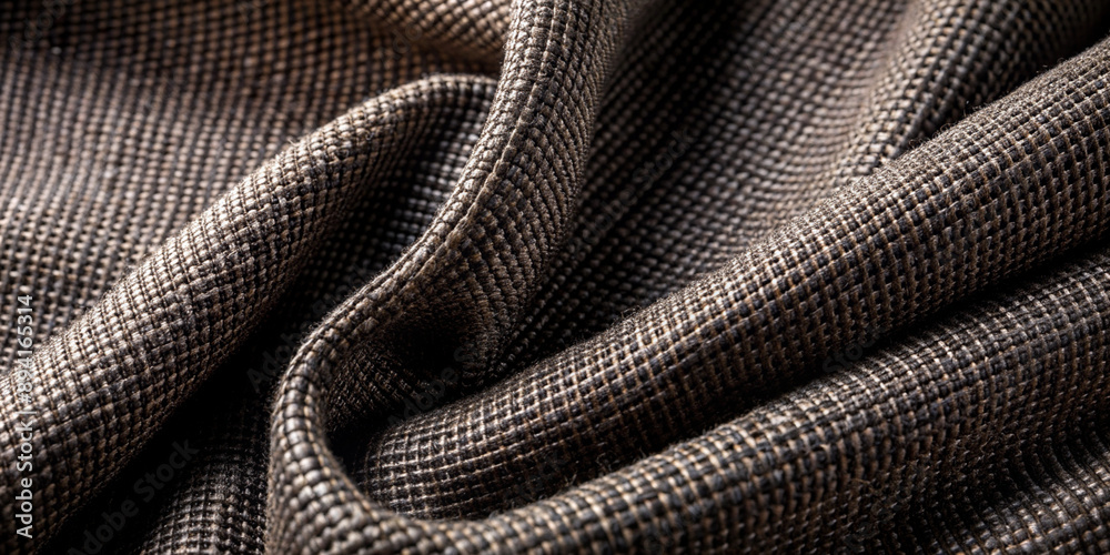 Dark and Black Natural Weave Cloth Texture Closeup