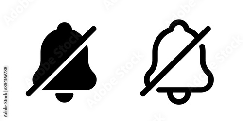 Notification bell icon. Sound off icon.