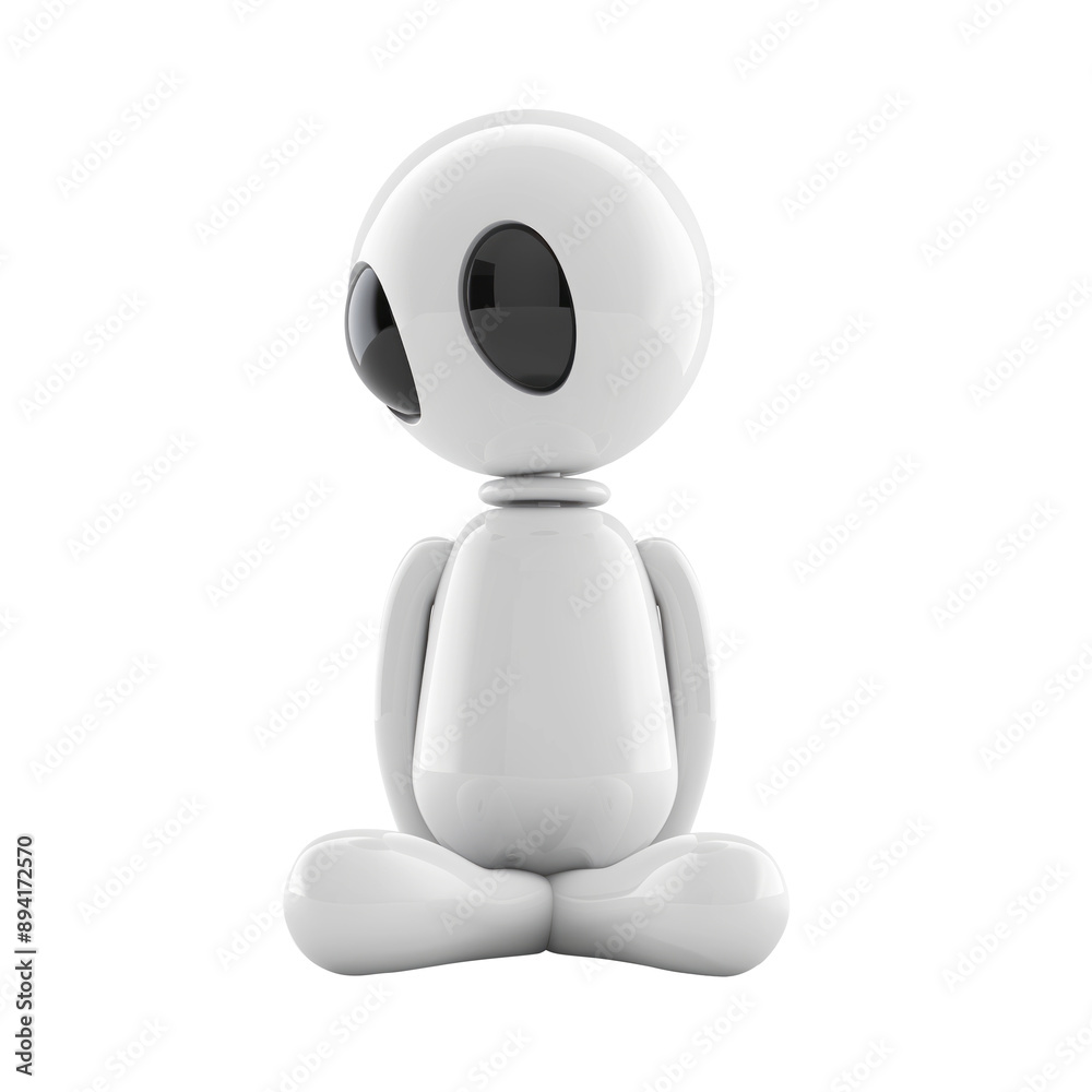 Fototapeta premium People with 3D Artificial Intelligence icon, on isolated transparent background