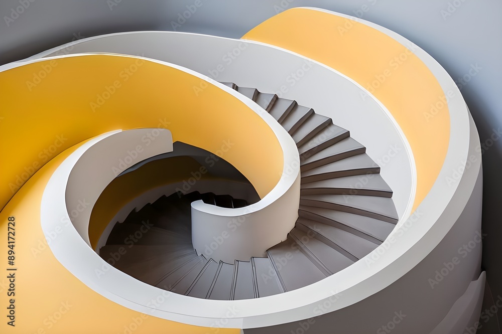 Fototapeta premium spiral staircase. building and architectural concept.
