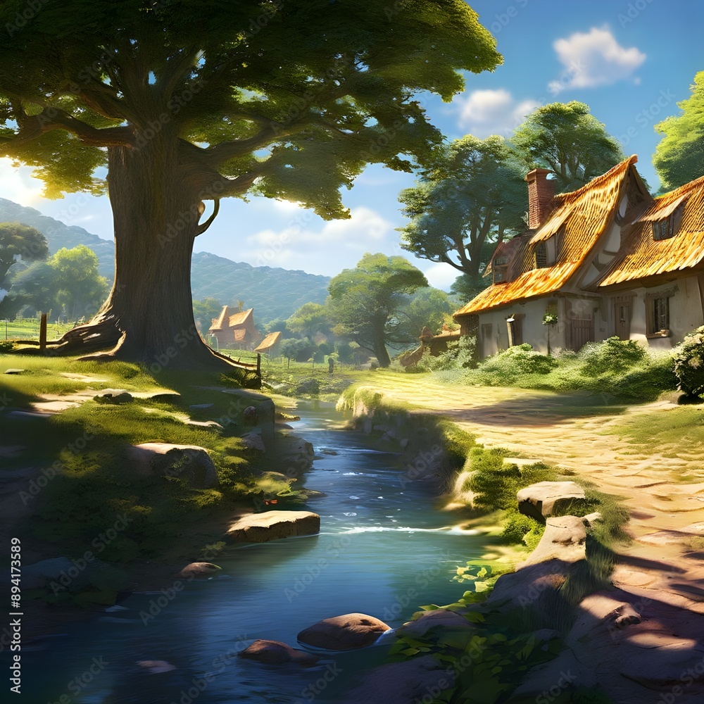 Fototapeta premium morning river town