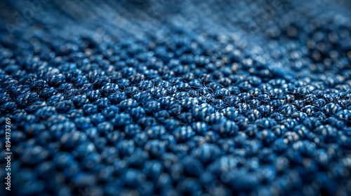 Closeup of Blue Denim Fabric Texture