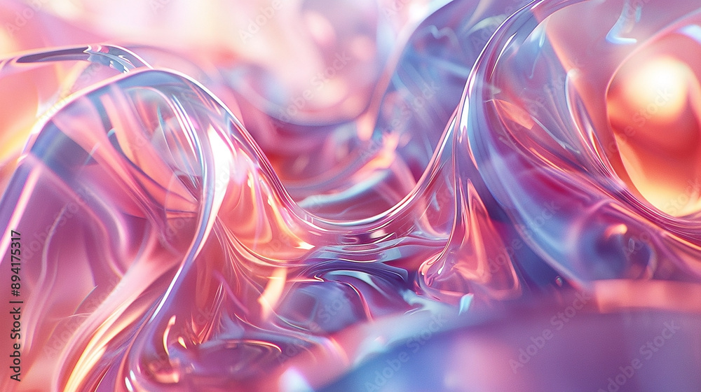 Obraz premium Abstract Pink and Blue Liquid Swirls.