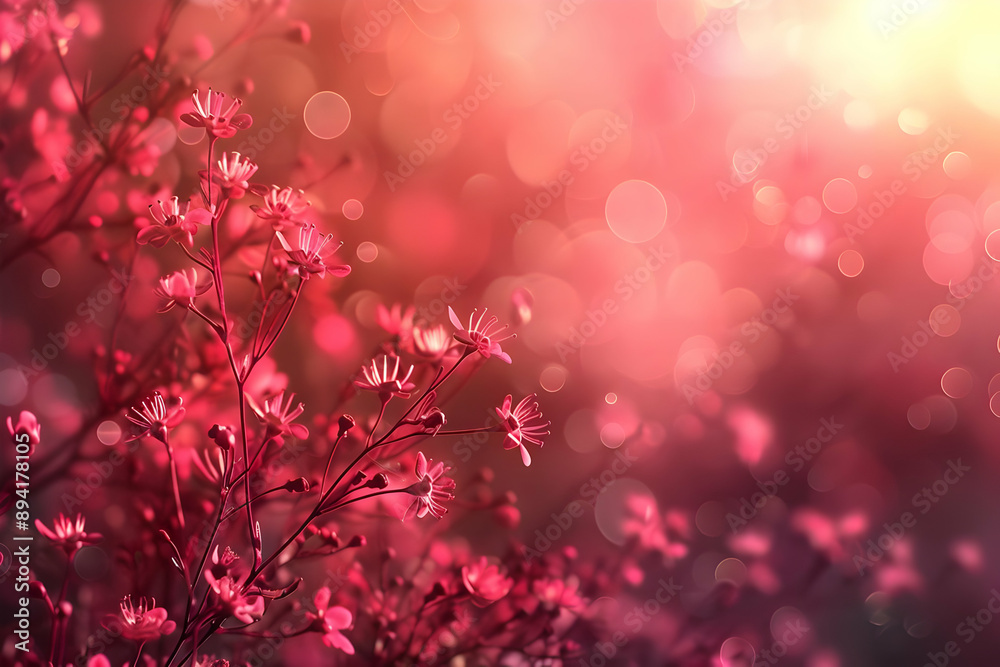 Pink Flowers with Bokeh Background Pink Flowers with Bokeh Background