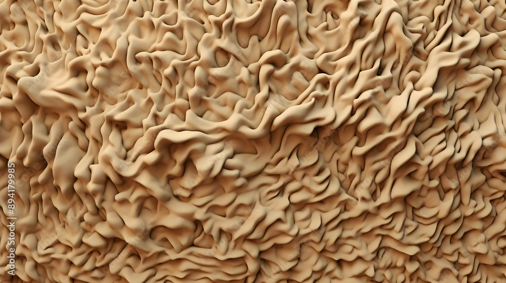 Abstract 3D Background of Beige Wavy Surface