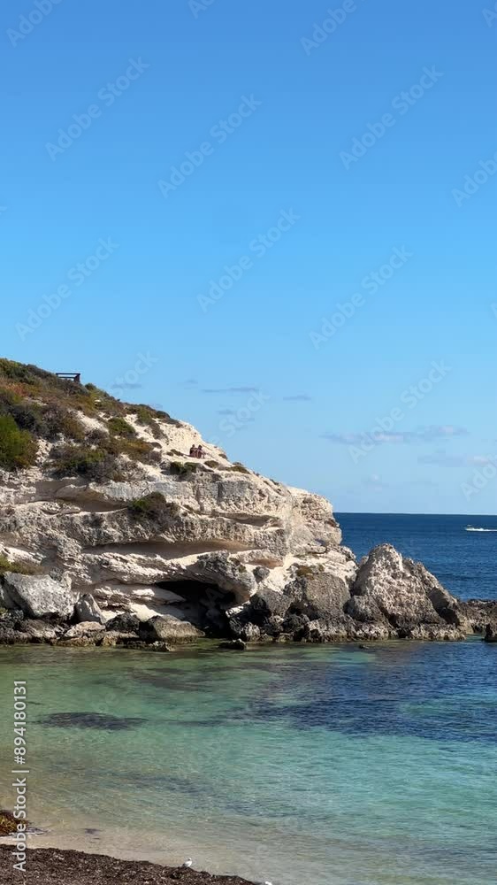 Rocky coastline and crystal clear blue sea Rocky coastline and crystal clear blue sea