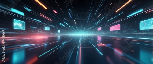 A vibrant, abstract representation of digital speed and motion, perfect for technology concepts and futuristic design themes